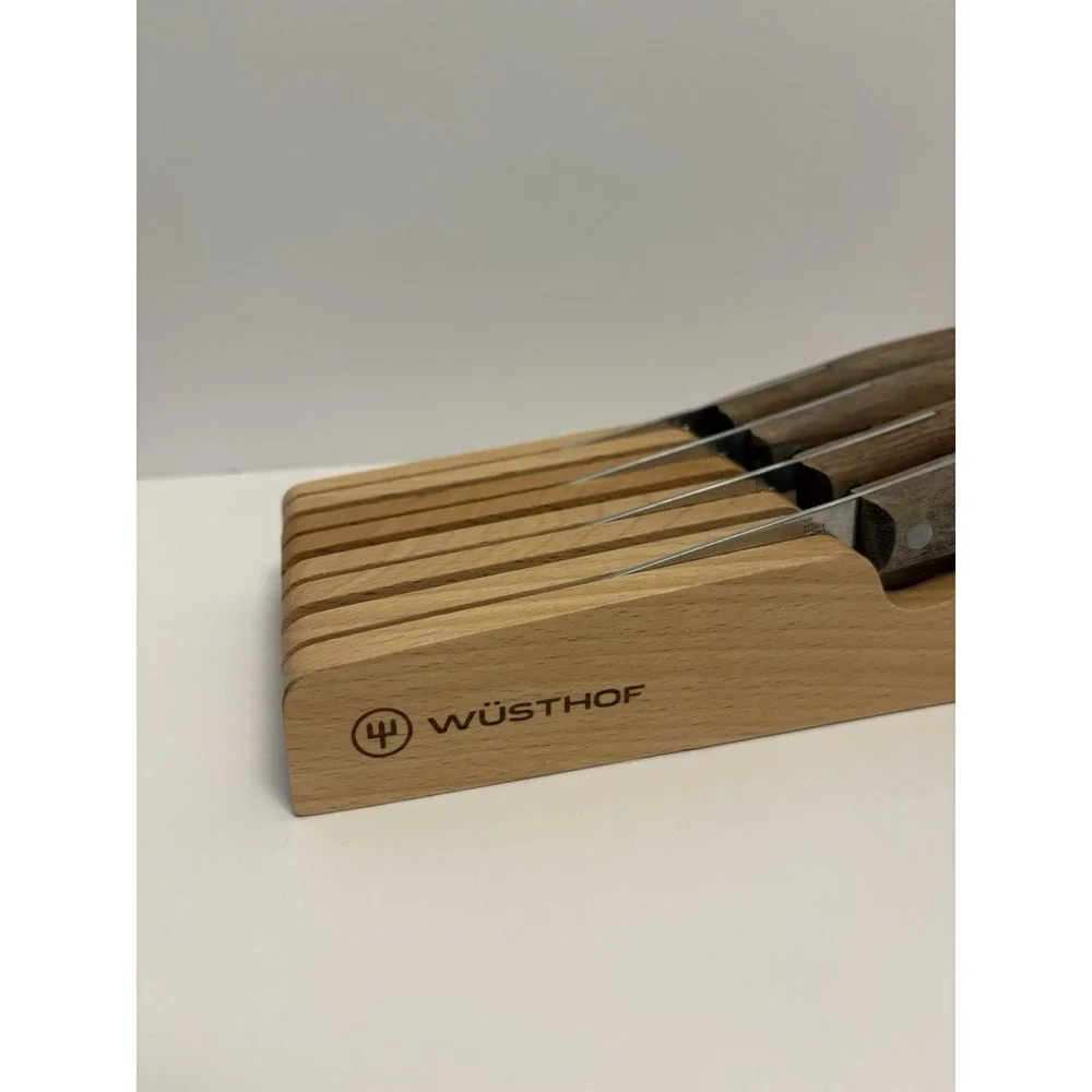 Wusthof Gourmet 5 Piece 4 Knives Set with in Drawer Block Stainless Steel